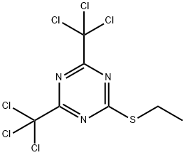 2-(Ethylthio)-4,6-bis(trichloromethyl)-1,3,5-triazine Struktur