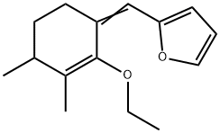 2-[(2-Ethoxy-3,4-dimethyl-2-cyclohexen-1-ylidene)methyl]furan Struktur