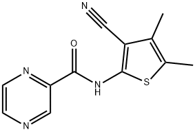 Pyrazinecarboxamide, N-(3-cyano-4,5-dimethyl-2-thienyl)- (9CI) Struktur