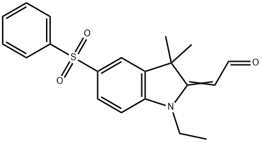 [1-ethyl-1,3-dihydro-3,3-dimethyl-5-(phenylsulphonyl)-2H-indol-2-ylidene]acetaldehyde Struktur