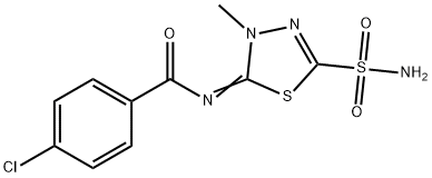 4-Chloro-N-(4,5-dihydro-4-methyl-2-sulfamoyl-1,3,4-thiadiazol-5-ylidene)benzamide Struktur