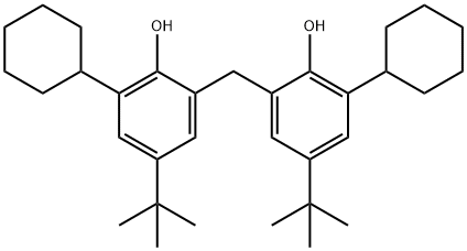 2,2'-methylenebis[4-tert-butyl-6-cyclohexylphenol] Struktur