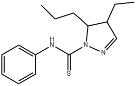 4-Ethyl-4,5-dihydro-N-phenyl-5-propyl-1H-pyrazole-1-carbothioamide Struktur