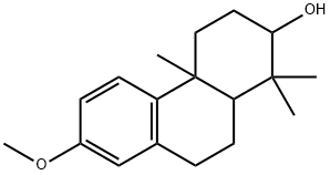 1,2,3,4,4a,9,10,10a-Octahydro-7-methoxy-1,1,4a-trimethyl-2-phenanthrol Struktur