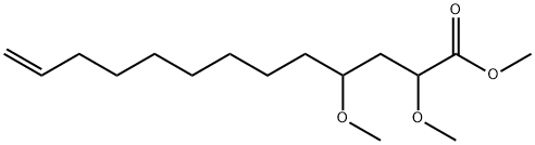 2,4-Dimethoxy-12-tridecenoic acid methyl ester Struktur