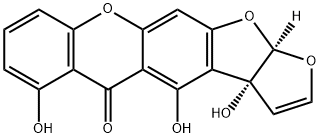 (3aR,12aR)-3a,12a-Dihydro-3a,4,6-trihydroxy-5H-furo[3',2':4,5]furo[3,2-b]xanthen-5-one Struktur