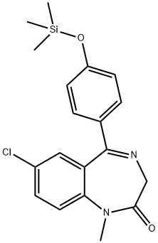 7-Chloro-1-methyl-5-[4-[(trimethylsilyl)oxy]phenyl]-1H-1,4-benzodiazepin-2(3H)-one Struktur