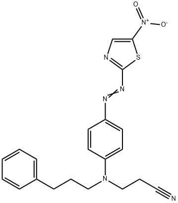 3-[[4-[(5-nitrothiazol-2-yl)azo]phenyl](3-phenylpropyl)amino]propiononitrile Struktur