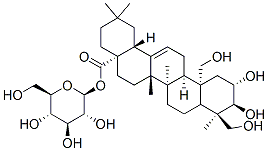 (4S)-2α,3β,19α,23-テトラヒドロキシオレアナ-12-エン-28-酸β-D-グルコピラノシル 化學構造式