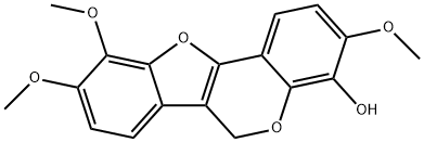 3,9,10-Trimethoxy-6H-benzofuro[3,2-c][1]benzopyran-4-ol Struktur