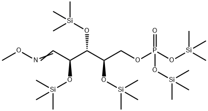 2-O,3-O,4-O-Tris(trimethylsilyl)-5-O-[bis(trimethylsilyloxy)phosphinyl]-D-ribose O-methyl oxime Struktur