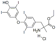 ethyl O-(4-hydroxy-3,5-diiodophenyl)-3,5-diiodo-alpha-methyl-DL-tyrosinate hydrochloride Struktur