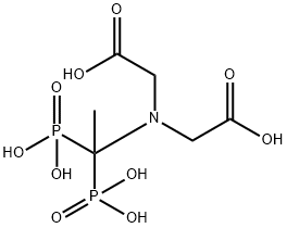 N-(Carboxymethyl)-N-(1,1-diphosphonoethyl)glycine Struktur