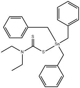 tribenzyltin bis-N,N-diethyldithiocarbamate Struktur