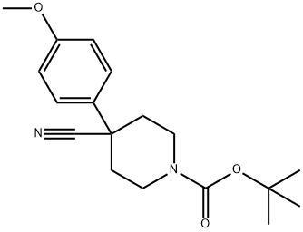 TERT-BUTYL 4-CYANO-4-(4-METHOXYPHENYL)PIPERIDINE-1-CARBOXYLATE Struktur