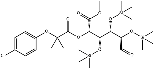 5-O-[2-(4-Chlorophenoxy)-2-methyl-1-oxopropyl]-2-O,3-O,4-O-tris(trimethylsilyl)-D-glucuronic acid methyl ester Struktur