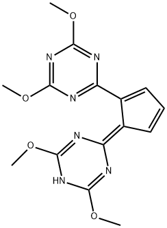 2-[2-(4,6-Dimethoxy-1,3,5-triazin-2-yl)-2,4-cyclopentadien-1-ylidene]-1,2-dihydro-4,6-dimethoxy-1,3,5-triazine Struktur