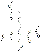 2,4-Dimethoxy-6-[(4-methoxyphenyl)methyl]benzoic acid acetic anhydride Struktur