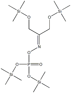 1,3-Bis[(trimethylsilyl)oxy]-2-propanone O-[bis[(trimethylsilyl)oxy]phosphinyl]oxime Struktur