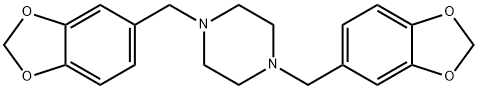 1,4-bis(benzo[1,3]dioxol-5-ylmethyl)piperazine Struktur