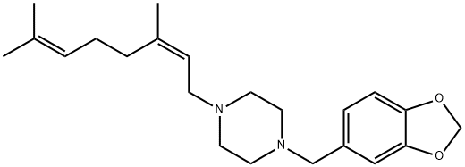 1-[(2Z)-3,7-Dimethyl-2,6-octadienyl]-4-[(1,3-benzodioxol-5-yl)methyl]piperazine Struktur