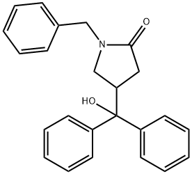 1-Benzyl-4-(hydroxy-diphenyl-methyl)-pyrrolidin-2-one Struktur