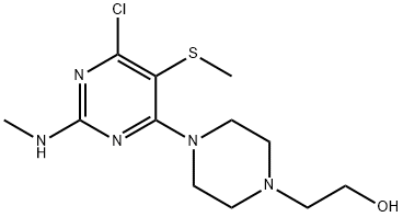 4-[6-Chloro-2-(methylamino)-5-(methylthio)-4-pyrimidinyl]-1-piperazineethanol Struktur