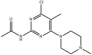 N-[4-Chloro-6-(4-methylpiperazino)-5-methylpyrimidin-2-yl]acetamide Struktur