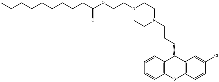 2-[4-[3-(2-chloro-9H-thioxanthen-9-ylidene)propyl]piperazinyl] decanoate        Struktur