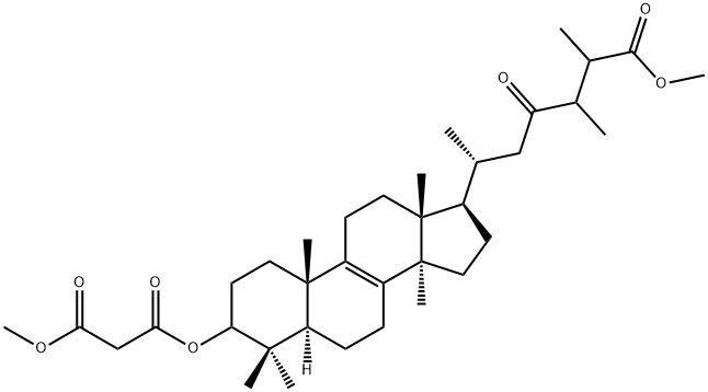 3-(3-Methoxy-1,3-dioxopropyloxy)-24-methyl-23-oxolanost-8-en-26-oic acid methyl ester Struktur