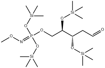 3-O,4-O-Bis(trimethylsilyl)-2-deoxy-D-erythro-pentose 5-[N-methoxyimidophosphoric acid bis(trimethylsilyl)] ester Struktur