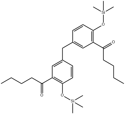 1,1'-[Methylenebis[6-[(trimethylsilyl)oxy]-3,1-phenylene]]bis(1-pentanone) Struktur