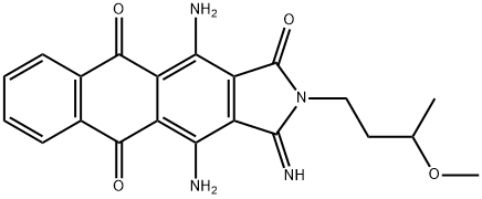 4,11-diamino-2,3-dihydro-3-imino-2-(3-methoxybutyl)-1H-naphth[2,3-f]isoindole-1,5,10-trione Struktur