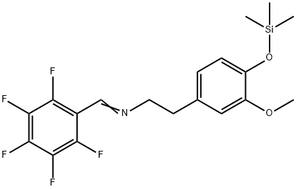 3-Methoxy-N-[(pentafluorophenyl)methylene]-4-[(trimethylsilyl)oxy]benzeneethanamine Struktur