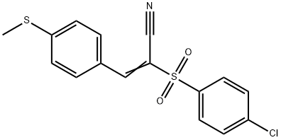 (Z)-2-[(4-chlorophenyl)sulfonyl]-3-[4-(methylsulfanyl)phenyl]-2-propenenitrile Struktur