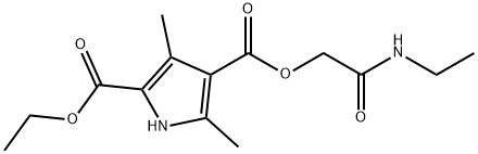 1H-Pyrrole-2,4-dicarboxylicacid,3,5-dimethyl-,2-ethyl4-[2-(ethylamino)-2-oxoethyl]ester(9CI) Struktur