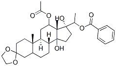 12-Acetyloxy-20-benzoyloxy-14,17-dihydroxypregnan-3-one ethylene acetal Struktur