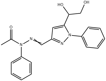 N-Phenyl-N'-[[5-(1,2-dihydroxyethyl)-1-phenyl-1H-pyrazol-3-yl]methylene]acetohydrazide Struktur