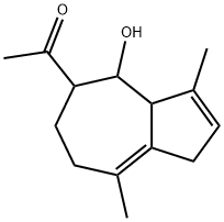 1-(1,3a,4,5,6,7-Hexahydro-4-hydroxy-3,8-dimethylazulen-5-yl)ethanone Struktur