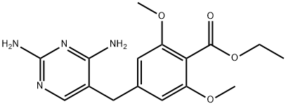 4-[(2,4-Diaminopyrimidine-5-yl)methyl]-2,6-dimethoxybenzoic acid ethyl ester Struktur