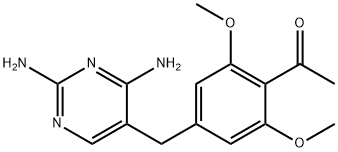 1-[4-[(2,4-Diaminopyrimidine-5-yl)methyl]-2,6-dimethoxyphenyl]ethanone Struktur