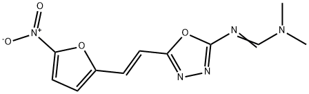 TRANS-2-((DIMETHYLAMINO)METHYLIMINO)-5-(2-(5-NITRO-2-FURYL)VINYL)-1,3,4- OXADIAZOLE) Struktur