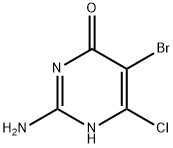 2-amino-5-bromo-6-chloro-1H-pyrimidin-4-one Struktur