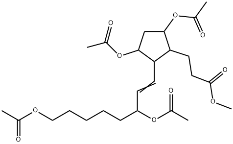 3,5-Bis(acetyloxy)-2-[3,8-bis(acetyloxy)-1-octenyl]cyclopentanepropanoic acid methyl ester Struktur