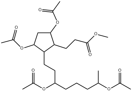 3,5-Bis(acetyloxy)-2-[3,7-bis(acetyloxy)octyl]cyclopentanepropanoic acid methyl ester Struktur