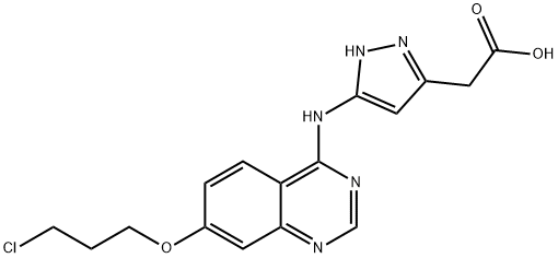 [5-[7-(3-Chloropropoxy)quinazolin-4-ylamino]pyrazol-3-yl]acetic acid Struktur