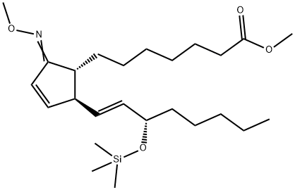 (13E,15S)-9-(Methoxyimino)-15-[(trimethylsilyl)oxy]-10,13-prostadien-1-oic acid methyl ester Struktur