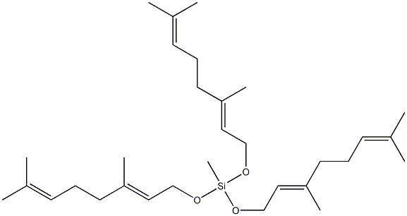 (E,E,E)-tris[(3,7-dimethyl-2,6-octadienyl)oxy]methylsilane Struktur