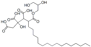 1,2,3-Propanetricarboxylic acid, 2-hydroxy-, ester with 1,2,3-propanetriol monooctadecanoate Struktur