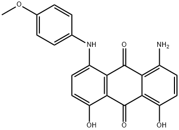 1-amino-4,5-dihydroxy-8-[(4-methoxyphenyl)amino]anthraquinone Struktur